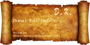 Dunai Kálmán névjegykártya